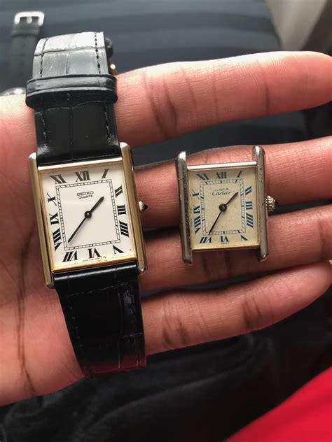 seiko tank vs cartier tank|seiko cartier tank style watch.